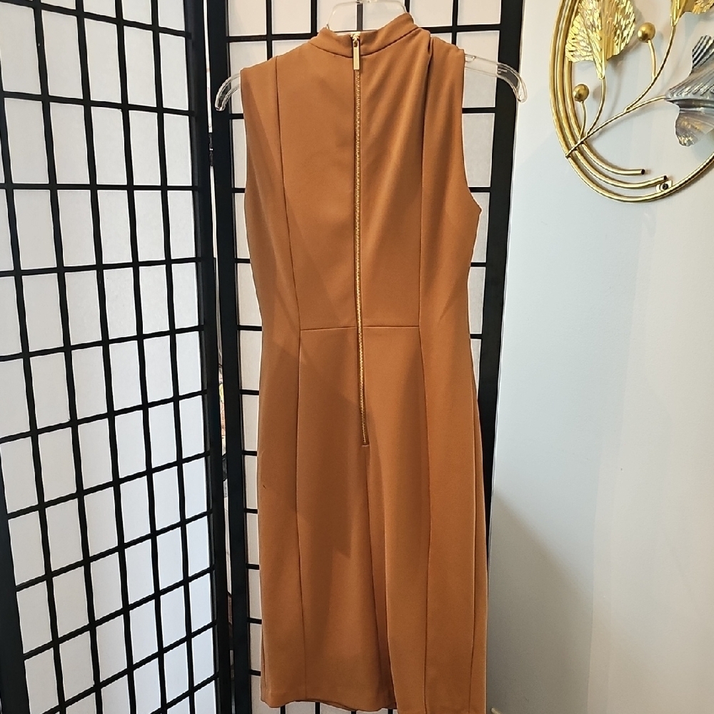 Calvin Klein Brown Sleeveless Halter Midi Dress - Picture 4 of 4